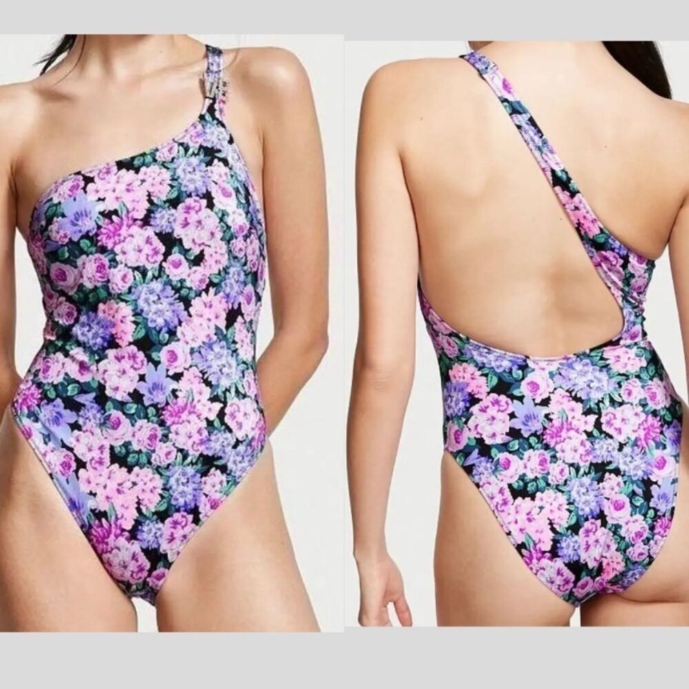 New! Victoria's Secret VS Shine Hardware One-Shoulder Swimsuit 3542